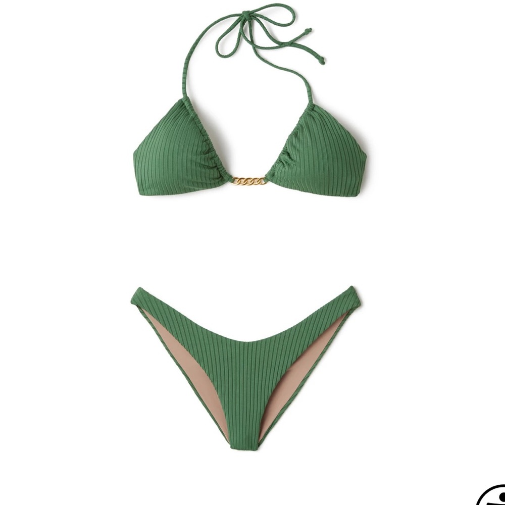 EverythingButWater Green Ribbed Bikini - Picture 4 of 6